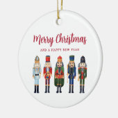 Festliche Nutcracker-Foto Weihnachten Keramik Ornament (Links)