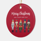 Festliche Nutcracker-Foto Weihnachten Keramik Ornament (Links)