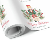 Festliche Nutcracker Frohes Weihnachtsfeiertagen Geschenkpapier (Rolleneckpunkt)