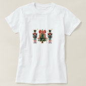 Festliche Nutcracker und Weihnachtsbaumdesign T-Shirt (Design vorne)