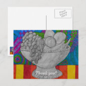 Festliche Obstschale Postkarte (Vorne/Hinten)