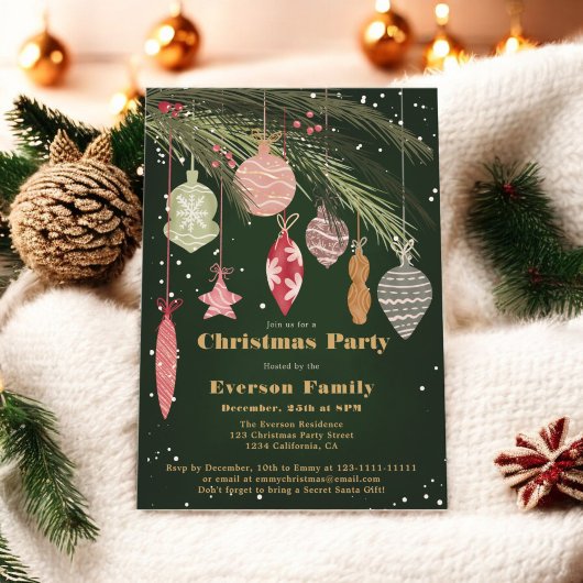 Festliche Ornamente Frohe Weihnachtsbilder Einladung