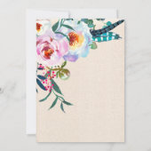 Festliche Pastel Boho Blumenkinderdusche per Post Einladung (Rückseite)