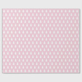 Festliche Pastel Pink Weißer Weihnachtsbaum Muster Geschenkpapier (Flach)