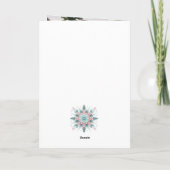 Festliche Pastelle Mint & Pink Weihnachtsschneeflo Karte (Rückseite)