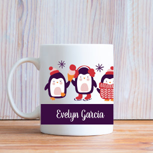 Festliche Penguin Individuelle Name Weihnachtsgesc Kaffeetasse