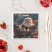 Festliche Persische Katze Weihnachten Serviette (Beispiel)