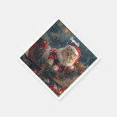 Festliche Persische Katze Weihnachten Serviette (Ecke)