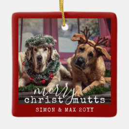 Festliche Personalisierte Hunde Foto ChristMUTTS Keramikornament