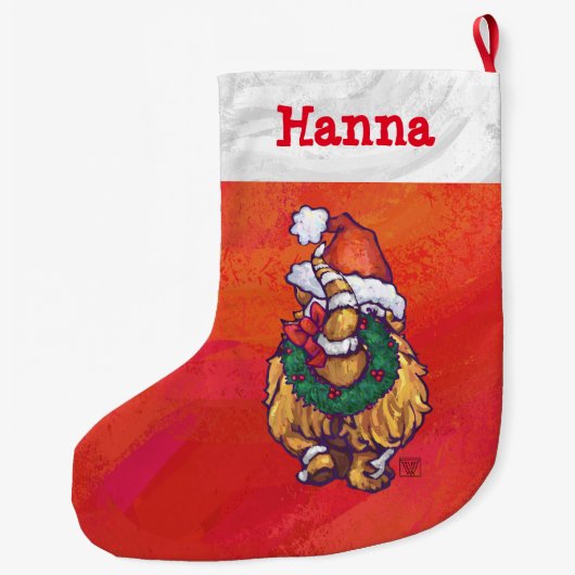 Festliche Personalisierte Ingwer Weihnachten Großer Weihnachtsstrumpf (Rückseite)