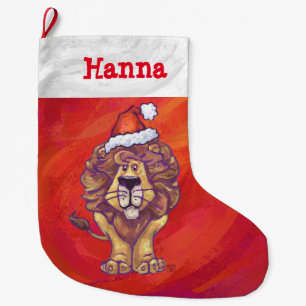 Festliche Personalisierte Löwenweihe Großer Weihnachtsstrumpf