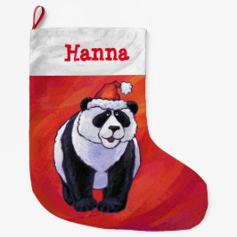 Festliche Personalisierte Panda Weihnachten Großer Weihnachtsstrumpf