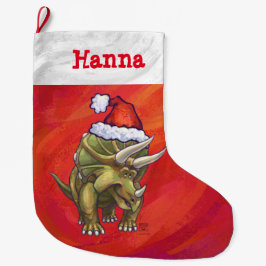 Festliche Personalisierte Triceratops Weihnachten Großer Weihnachtsstrumpf