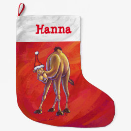 Festliche Personalisierte Weihnachten in Camel Großer Weihnachtsstrumpf