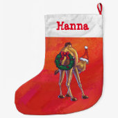 Festliche Personalisierte Weihnachten in Camel Großer Weihnachtsstrumpf (Rückseite)