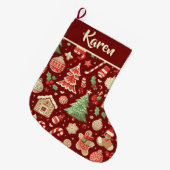 Festliche Personalisierte Weihnachtsburg Großer Weihnachtsstrumpf (Vorderansicht (hängend))