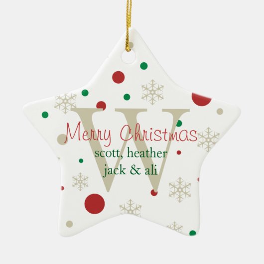 Festliche Personlized Monogramm-Verzierung Keramik Ornament (Vorne)