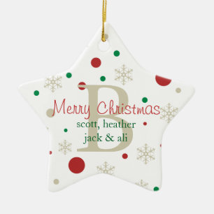 Festliche Personlized Monogramm-Verzierung Keramik Ornament