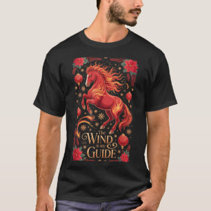 Festliche Pferdedame 2026 Wind mein Führer Zodiak T-Shirt