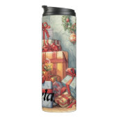 Festliche Pile von Weihnachtsgeschenken Thermosbecher (Nach rechts gedreht)