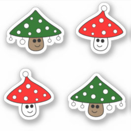 Festliche Pilze Vinyl Stickers Aufkleber