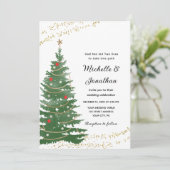 Festliche Pine Christmas Tree Star Christliche Hoc Einladung (Stehend Vorderseite)
