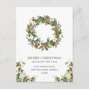 Festliche Pine Cones Fir Wreath Frohe Weihnachten