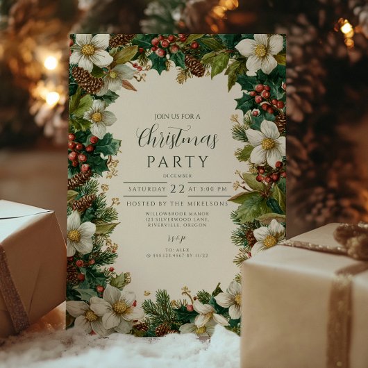 Festliche Pinecone und Weihnachten Einladung