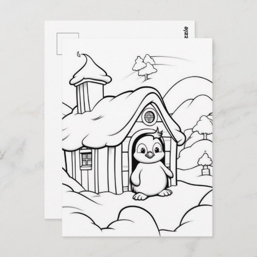 Festliche Pinguinfarben Postkarte (Vorne/Hinten)