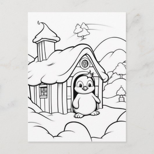 Festliche Pinguinfarben Postkarte (Vorderseite)