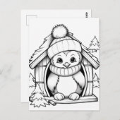 Festliche Pinguinfarben Postkarte (Vorne/Hinten)