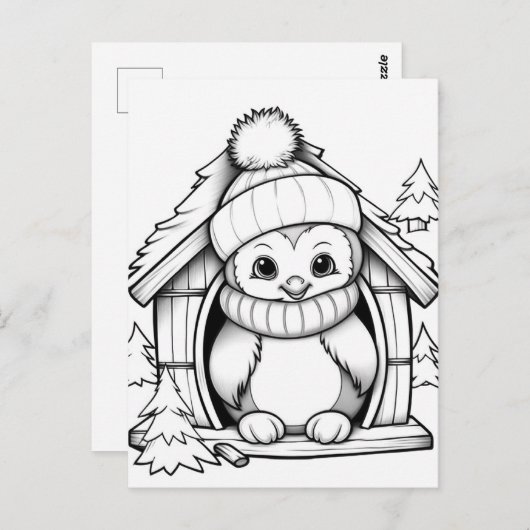 Festliche Pinguinfarben Postkarte (Vorne/Hinten)