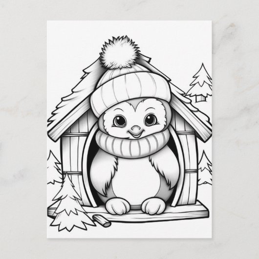 Festliche Pinguinfarben Postkarte (Vorderseite)