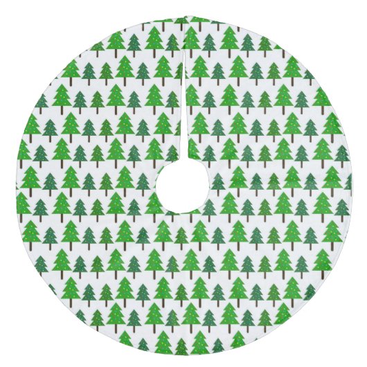 Festliche Pinienbäume - Baumrock Fleece Weihnachtsbaumdecke (Vorderseite)