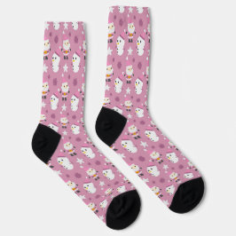 Festliche Pink-Snowman-Socken Socken