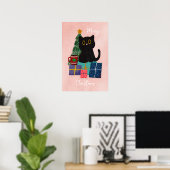 Festliche Pink Weihnachten Niedlicher Kaffee Kaffe Poster (Heimbüro)