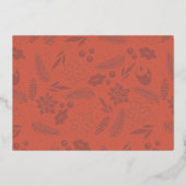 Festliche Poinsettia Berry Navy Foil Holiday Card Folieneinladung (Rückseite)