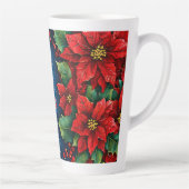 Festliche Poinsettia Blume mit Schnee Milchtasse (Rechts)