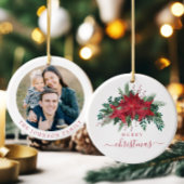 Festliche Poinsettia Foto Weihnachten Keramik Ornament