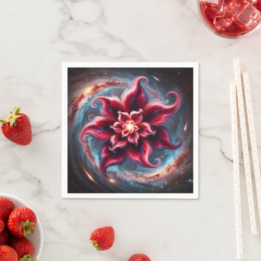 Festliche Poinsettia Galaxy Decoupage Napkins Serviette (Beispiel)