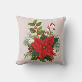 Festliche Poinsettia Pillow Kissen