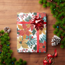 Festliche Poinsettia Retro Weihnachten