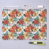 Festliche Poinsettia Retro Weihnachten Seidenpapier (Handwerk)