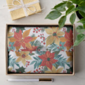 Festliche Poinsettia Retro Weihnachten Seidenpapier (Geschenk)