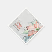 Festliche Poinsettias im Schnee Botanischer Urlaub Serviette (Ecke)