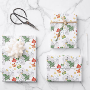 Festliche Polar Bären Weihnachtsfeiertag Geschenkpapier Set