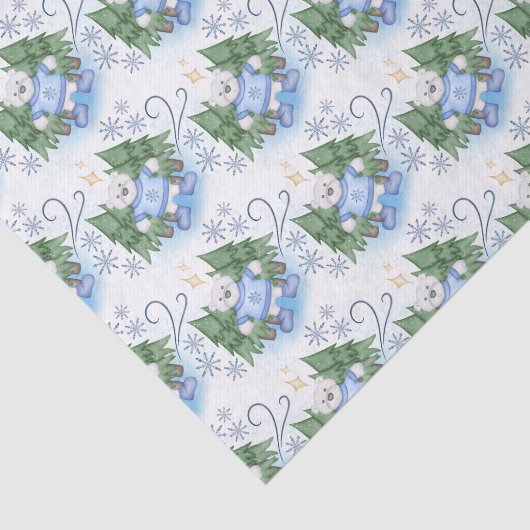 Festliche Polar Bären Weihnachtsfeiertag Seidenpapier (Ausschnitt)