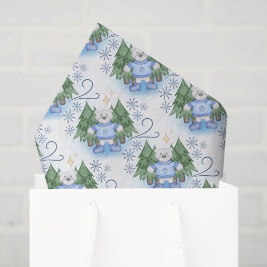 Festliche Polar Bären Weihnachtsfeiertag Seidenpapier (Geschenktüte)