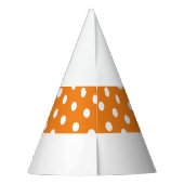 Festliche Polka Dots Bright Orange Streifen auf We Partyhütchen (Rückseite)