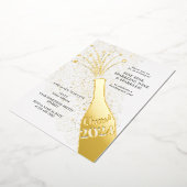 Festliche Popping Bubbles Champagner Silvester Folieneinladung (Gedreht)